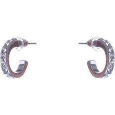Dazzling Earrings Col Creole W Clear Crystals Silver