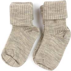 MP light brown melange strømper uld (2-pack)