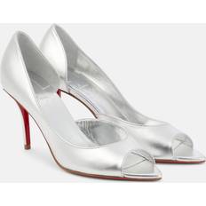 Christian Louboutin Silver Heels & Pumps Christian Louboutin Open Apostropha metallic leather pumps silver (US 5.5)