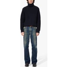 Nudie Jeans Sweatere Nudie Jeans August Chunky Wool Knitted Rollneck Navy