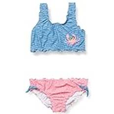 Fille Maillots de bain Playshoes Bikini 'Krebs' - Bleu Fumé/Rose/Blanc