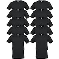 Gildan herr T-shirt Tung T-shirt bomull, stil G5000, Svart (10-pack)