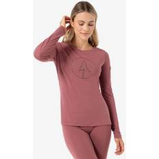 Natur T-Shirts super.natural Damen Bubble Tree Longsleeve rot