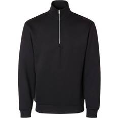 Selected Dame Sweatere Selected Kort Lynlås Sweatshirt Sort