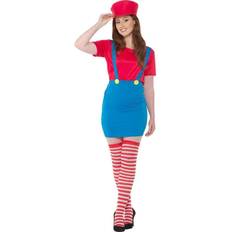 Karnival Costumes suit plumber ladies polyester red/blue