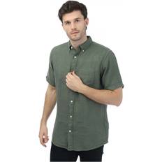 Gant Green Shirts Gant Dark Green Chest Pocket Linen Shirt GREEN