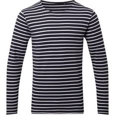 ASQUITH & FOX (2XL, White/Navy) Mens Mariniere Coastal Long Sleeve T-Shirt
