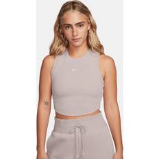 Beige Tanktops Sportswear Essentials Geripptes, verkürztes Tanktop für Damen, Nike, Apparel beige, Größe: