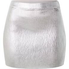 XXS Faldas Diesel Mini-jupe en coton métallisé Jupes Femme Gris