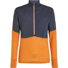 Herre - Tencel Sweatere Icebreaker RealFleece Descender L/S Half Zip Fleecesweatere orange