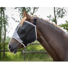 Couvertures pour Chevaux QHP Bonnet anti-mouches pour cheval sans oreilles Solaire Gris