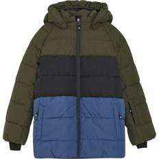 Skiløb Jakker Børnetøj Color Kids Ski Jacket Colorblock Quilt Syntetisk jakke olivengrøn