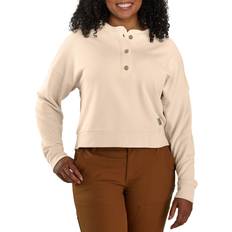 Sweaters Carhartt Women's French Terry Henley Sweatshirt, Medium, Stone Ash