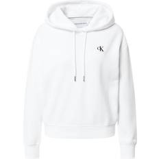 Valkoinen Neuleet Calvin Klein Jeans CK Embroidery Hoodie - Musta/Valkoinen