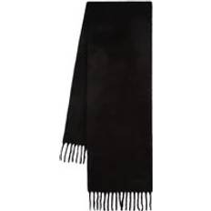 Ami Paris Accessories Ami Paris logo-patch fringed scarf unisex Polyamide/Alpaca Black