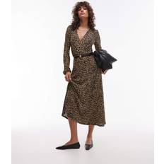 Mango Abito midi Vestiti Mango Leopard-print Long Dress - Marron