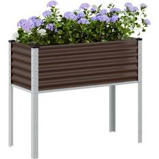 Brun - Stål Krukker vidaXL Plantekasse 100x41x90 cm Stål Brun Krukke
