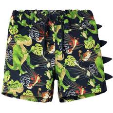 Dinosaurier Badbyxor Barnkläder Name It Gigantosaurus Long Swimshorts - Svart