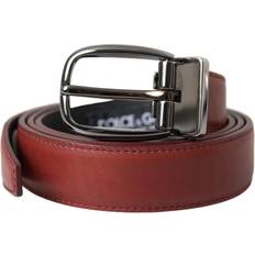 Man - Silver Belts Dolce & Gabbana Brown Leather Silver Metal Buckle Belt Herre No Color