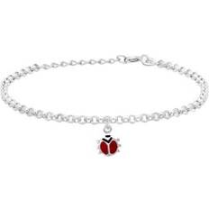 Nordahl Andersen Silver Armband Nordahl Andersen Noa Kids Rhod. silver armband med nyckelpiga och emalj