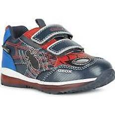 Geox todo spiderman boys navy-red lights marvel trainer