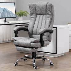 Portland Grey Microfibre Swivel Vibrating Massage Office Chair 62 x 67 x 120cm
