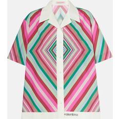 Valentino Multifärgade Överdelar Valentino Printed cotton poplin shirt
