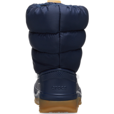 Blåa Kängor Barnskor Crocs Classic Neo Puff Stövel - Navy/Gum