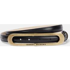 Or Ceintures Isabel Marant Logo leather belt black (Inch 27.5)