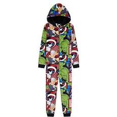 Marvel Pyjamasar Barnkläder Marvel kids boys avengers all over print all in one pyjama hooded long sleeved