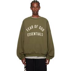 Jumpers Fear of God ESSENTIALS Khaki Crewneck Sweatshirt MILITARY