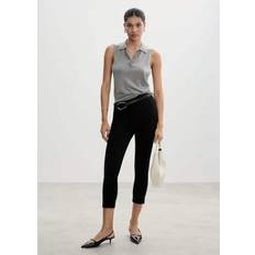 Mango Collant Mango Romino Capri Leggings, Black