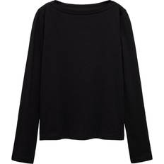 Mango Women T-shirts Mango Long-sleeved boat-neck t-shirt black Woman Black