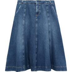 Denim Skirts - XS Mango Contrast seams denim skirt dark blue Women