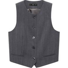 XXS Abiti Mango Gilet de costume à fines rayures - Femme - Gris