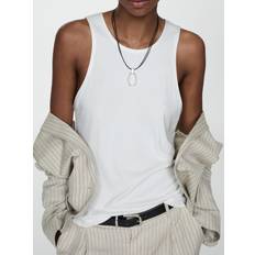 Mango Veste Mango Top With Satin Details - Hvid