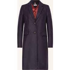 Tommy Hilfiger Coats Tommy Hilfiger Manteau Droit En Laine Et Cachemire Mélangé - Bleu