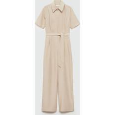 Mango Jumpsuits & Overalls Mango Mango Women's Lyocell Shirt-Collar Jumpsuit Beige