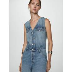 Herr Jumpsuits & Overaller på rea Mango Ljusblå jumpsuit med kostymväststil denim