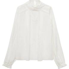 Viscose Blouses Mango Embroidered details blouse off white Woman Off White