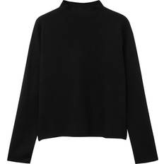 Mango High Collar Sweater Dam Stickade Tröjor Från Magasin Black