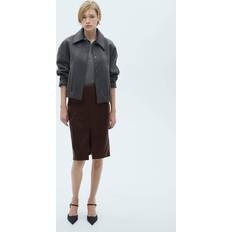 Konstläder Kläder Mango Leather-Effect Pencil Skirt - Brun