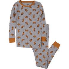 Long Sleeves Pajamases Leveret Wild Animals Cotton Pajamas Grey 4Y