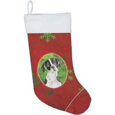 Multicolored Stockings Carolines Treasures Christmas Snowflakes English Pointer Christmas 13.5 x 18 Stocking 20"