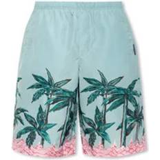 Palm Angels Herr Badkläder Palm Angels s Row-print swim shorts men Polyester/Polyester Blue