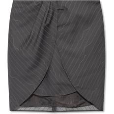 Off-White Tøj Off-White Pinstripe asymmetric wool blend miniskirt grey