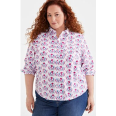 Macy's Shirts Macy's Style & Co Plus Cotton Button Down Shirt, Created for Bouquet White (3X)