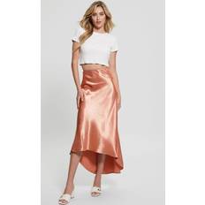 Rosa Gonne Guess Women's Lilya Satin High-Low Skirt PINK