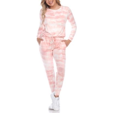 Cotton Pajamas White Mark Piece Lounge Set Pink