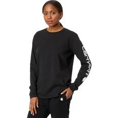 Carhartt T-shirts Carhartt 103401 Women's WK231 Long Sleeve Logo T-Shirt Black Regular